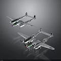 Two Twin Engine Propeller Airplanes Showcasing Classic Wing Structure And Detailed Tail Design