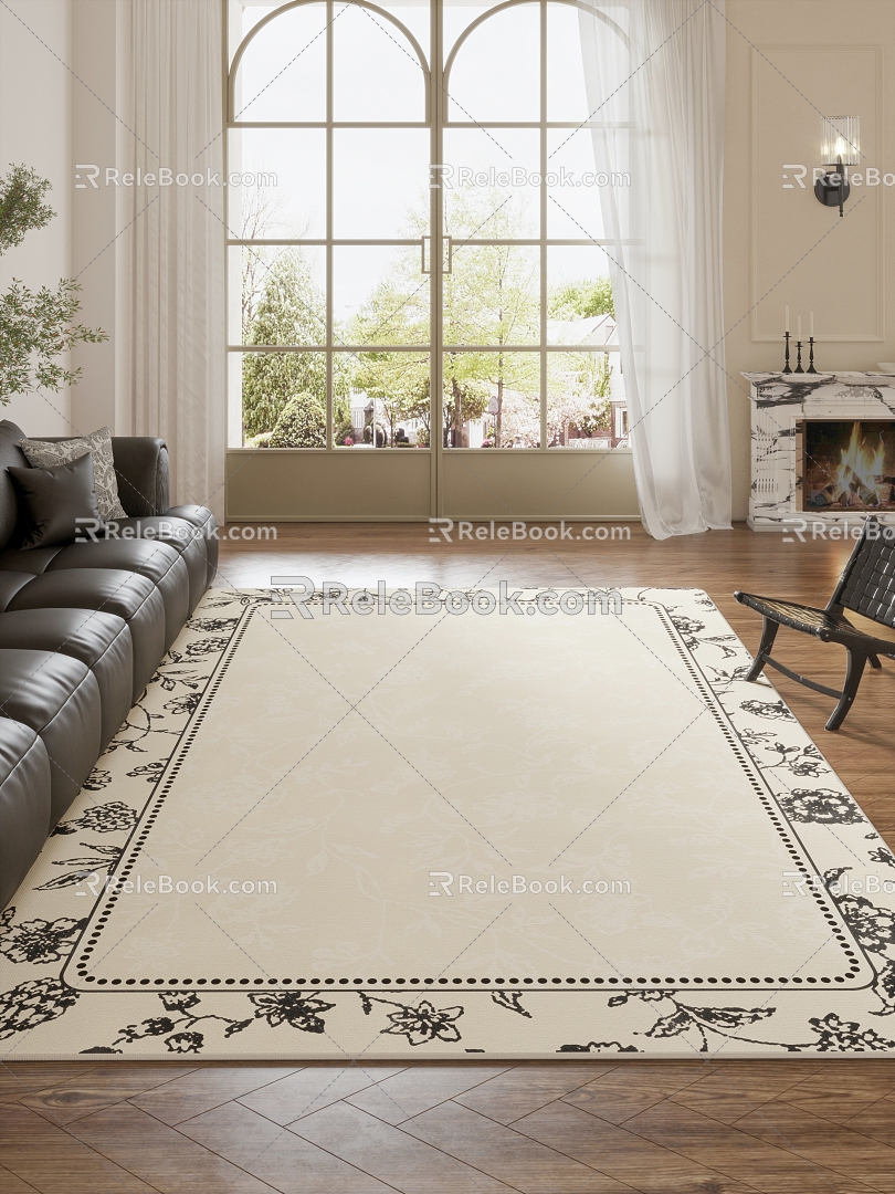 Living room carpet retro 3d model