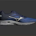 Blue Running Shoes With Mesh Upper White Sole And Lace Up Design
