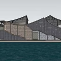 New Chinese Style Post Station Building Public Building Landscape Building Shop Building Cafe Building 3d model