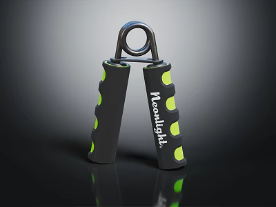 Moonlight Grip Strengthener With Black Green Non Slip Dots And Comfortable Grips 3d model