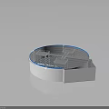 Circular Industrial Equipment With Internal Square Platforms And Grid Floor Structure 3d model