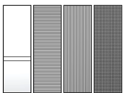 Room Dividers in Various Designs Featuring Blank Panels Vertical Stripes and Grid Patterns 3d model
