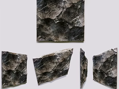 Decorative Natural Stone Texture Wall Panels Displayed From Various Angles 3d model