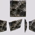 Decorative Natural Stone Texture Wall Panels Displayed From Various Angles 3d model