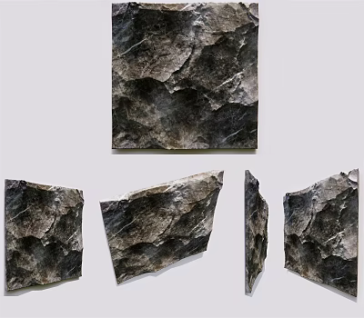 Decorative Natural Stone Texture Wall Panels Displayed From Various Angles 3d model