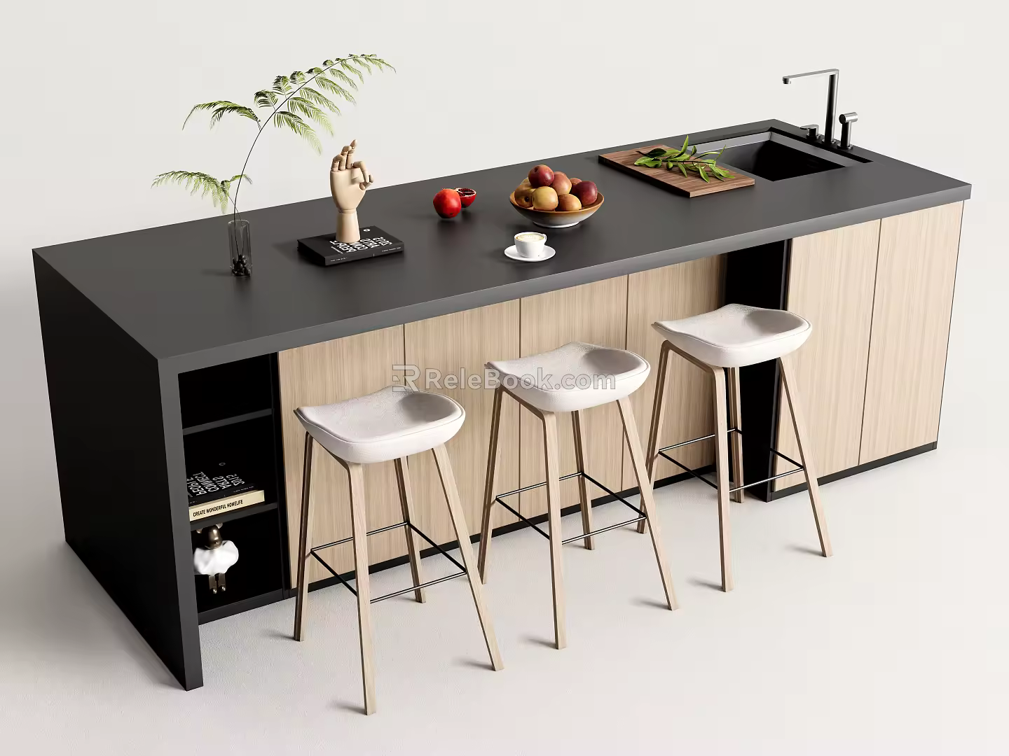 Modern Bar Chair Combination Bar Chair Combination Bar Chair Combination Bar Counter Island Table 3d model