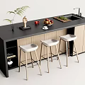 Modern Bar Chair Combination Bar Chair Combination Bar Chair Combination Bar Counter Island Table 3d model