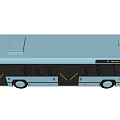 Modern Blue City Bus With Large Windows And Urban Transport Design