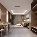 Modern Hotel Room Interior With Sofa Colorful Cushions Coffee Table And TV