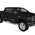 Red Toyota Tundra Crew Cab Pickup Truck With Chrome Grille And Alloy Wheels