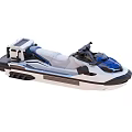 Modern Water Jet Ski With Blue And White Exterior Streamlined Body And Recreational Design