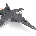 Modern Gray Fighter Jet with Sharp Nose Tail Fins and Mounted Missiles