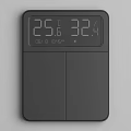 Modern Switch Panels In White And Black With Digital Thermostat Display For Home Interior