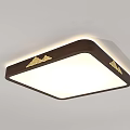 Modern Ceiling Lights with Rectangular Round Square Shapes Featuring Golden Mountain Patterns for Home 3d model