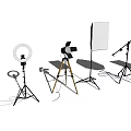 Commercial Photography Equipment Including Ring Light Tripod Reflector And Octagonal Softbox