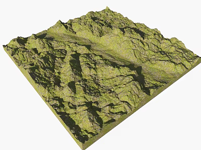 Garden Landscape Design Featuring Green Rolling Hills And Lush Vegetation Terrain 3d model