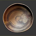 Traditional Earthenware Bowl With Orange Red Stripes For Daily Living