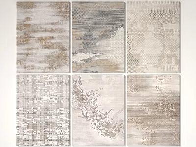 Stylish Square Rugs With Various Patterns And Textures For Home Decor 3d model