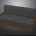 Simple Modern Sofa With Wooden Frame And Gray Fabric Seat Backrest