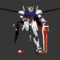 White Blue Red Gundam Model With Red Wings Sword And Shield