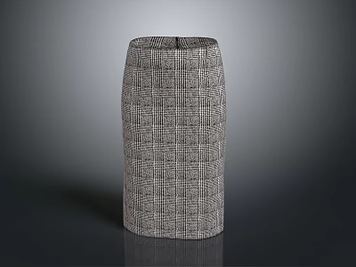 Stylish Plaid Pencil Skirt with Woven Texture for Women's Fashion Wardrobe 3d model