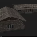 Rural Self Built House with Wooden Structure Tile Roof Windows and Porch