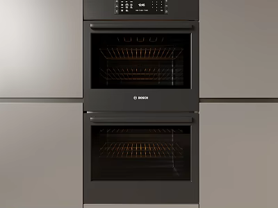 Modern Built In Double Bosch Oven For Kitchen Appliances In Contemporary Design 3d model
