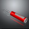 Red Handheld Tool With Curved Metal Tip And FLOOSER Label Design 3d model
