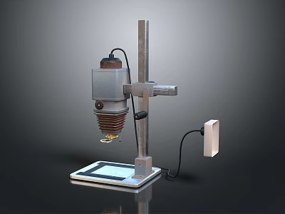 Household Kitchen Appliance With Metal Base Platform Coil Component White Control Panel And Power Cord 3d model