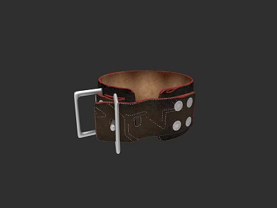 Women Wearing Stylish Brown Leather Belt With Metal Buckle And White Dots 3d model
