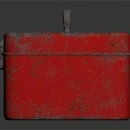 Red Metal Toolbox for Storing Hardware Tools with Worn Vintage Design