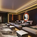 Luxury SPA Sauna Wellness Space With Comfortable Massage Beds And Modern Decorative Ambiance