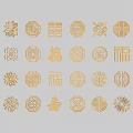 Traditional Chinese Golden Carvings With Auspicious Characters Floral And Geometric Patterns
