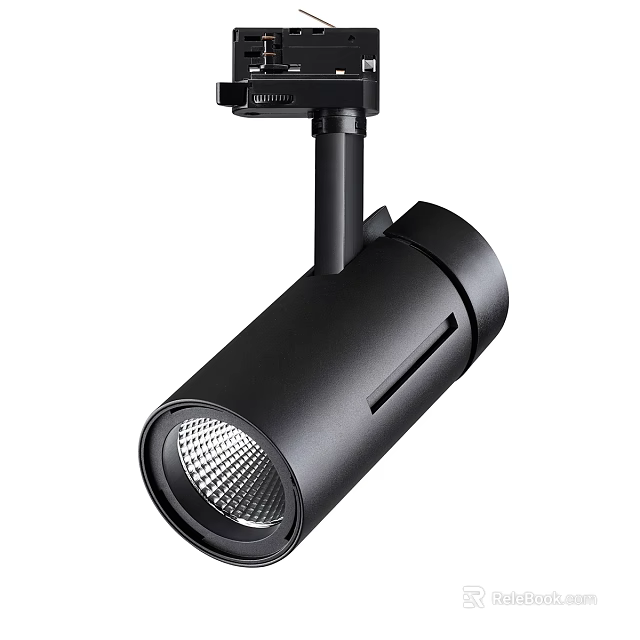 Black Modern Track Spotlight With Adjustable Focused Lighting For Home And Commercial Spaces 3d model 