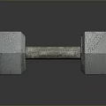 Vintage Metal Dumbbell Fitness Equipment With Textured Surface And Weight Markings