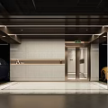 Modern Parking Garage Entrance With Elevator Doors Luxury Cars And LED Lighting