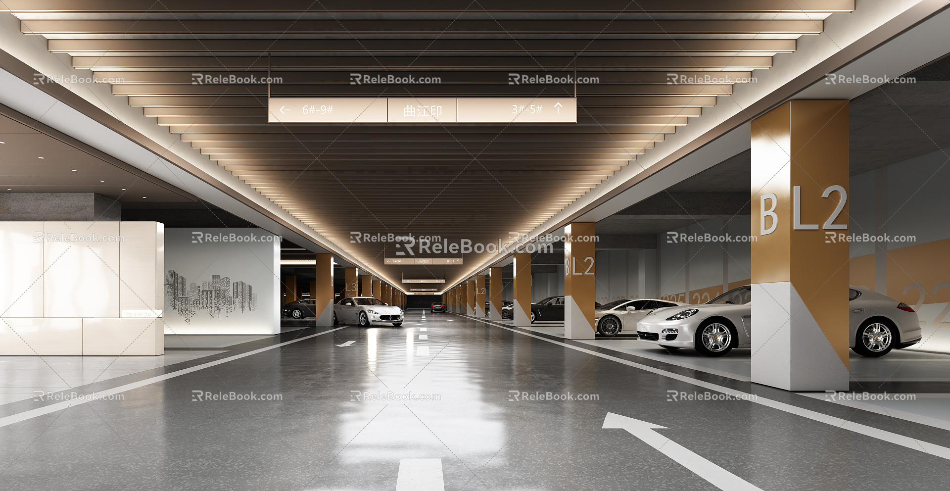 Underground Parking Modern Parking 3d model