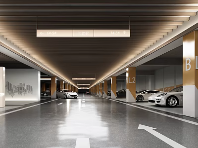 Underground Parking Modern Parking 3d model