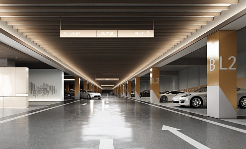 Underground Parking Modern Parking 3d model