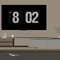 Minimalist Modern White And Wooden TV Stand With Open Shelves Green Plant And Cabinets