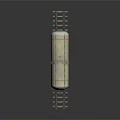Model Railway Tank Car With Green Label Red Stripe And Metal Chain On Track