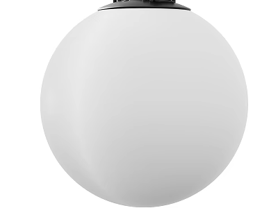 Modern White Spherical Frosted Glass Pendant Light With Matte Black Ceiling Base 3d model