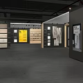 Modern Luxury Commercial Space Entrance With Marble Wall Gray Floor And Yellow Door Signage
