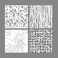 Four Different Perforated Decorative Patterns With Floral Stripe Leaf And Dot Designs