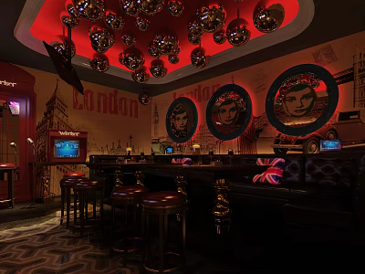 Industrial LOFT KTV UK-themed private room booth booth 3d model