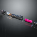 High Quality Portable Flashlight Equipment With Pink Battery Black Body And Accessories