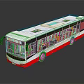 Modern City Bus With White And Red Exterior And Red Interior Seats Design