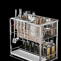 Stainless Steel Multi layer Grid Design Storage Shelf for Kitchen Bathroom 3d model