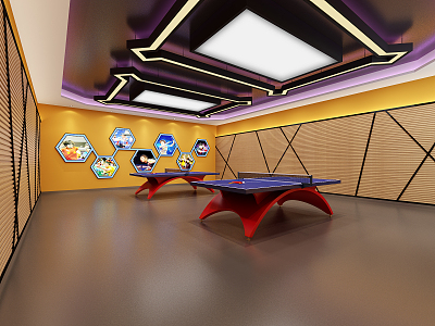 Modern table tennis room 3d model